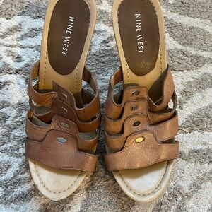 Nine West Tan Multi-Strap Sandals